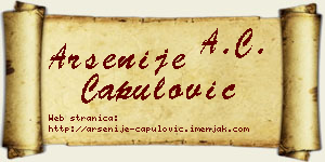 Arsenije Capulović vizit kartica
